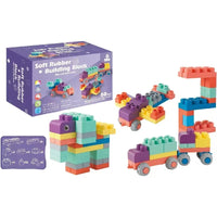 HKM-886675 High Density Rubber Baby Teether Soft Play Blocks Set Silicone Stacking Toy for Kids