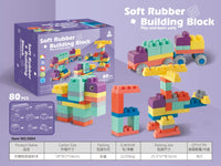 HKM-886675 High Density Rubber Baby Teether Soft Play Blocks Set Silicone Stacking Toy for Kids