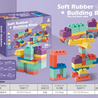 HKM-886675 High Density Rubber Baby Teether Soft Play Blocks Set Silicone Stacking Toy for Kids