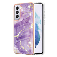 HKM-886931 Electroplating Marble Anti-Fall Phone Case for iPhone Xr - TPU Design with Camouflage and Geometric Patterns