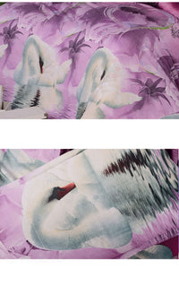 HKM-886995 4-Piece Reactive Printed Bedding Set in Blue Dream Landscape Design – Includes Quilt Cover, Sheet, and Pillowcases, 100% Polyester