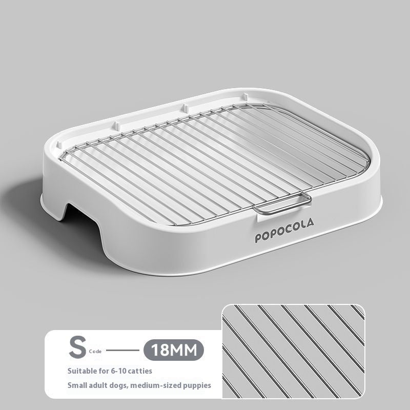 HKM-886995 Stainless Steel Urinal Potty for Small Dogs with Urine Blocking Plates