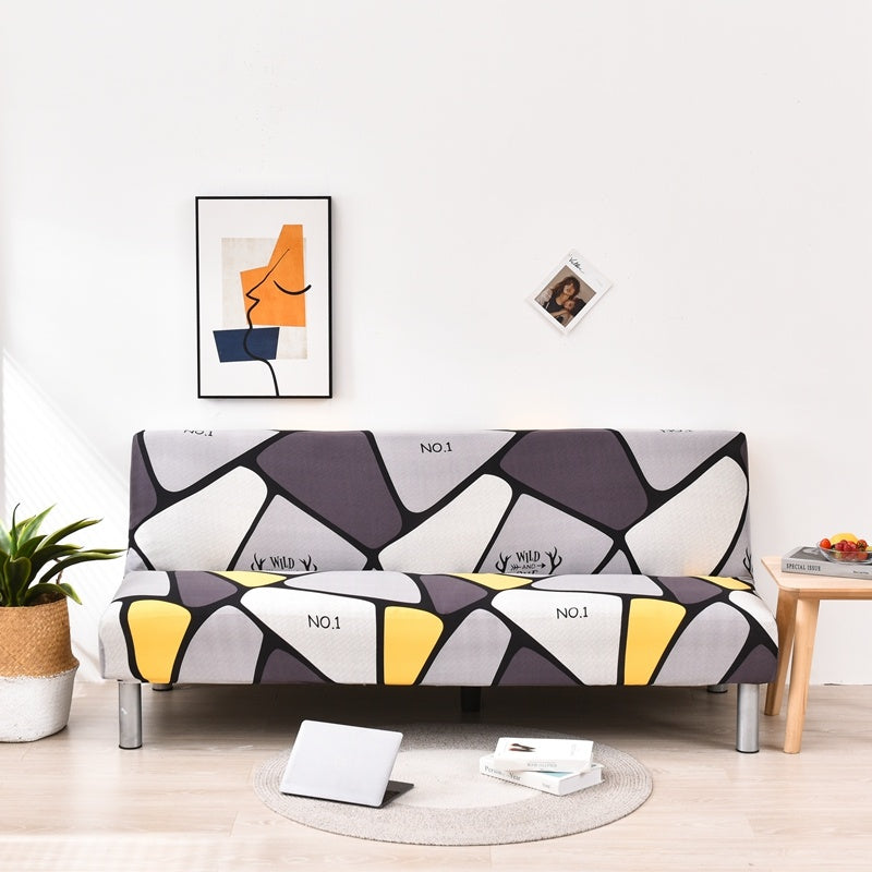 HKM-887059 Universal Elastic Sofa-Bed Cover in Various Styles - Milk Silk Polyester, Suitable for Multiple Sofa Sizes