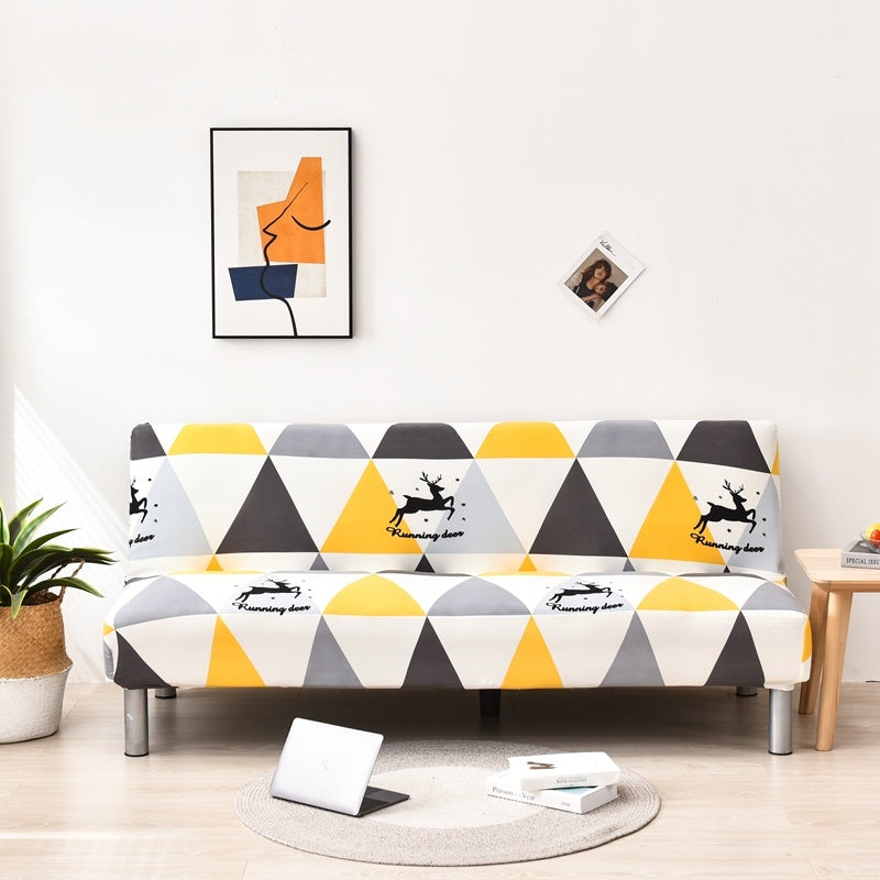 HKM-887059 Universal Elastic Sofa-Bed Cover in Various Styles - Milk Silk Polyester, Suitable for Multiple Sofa Sizes