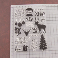 HKM-887123 Christmas-Themed Transparent Rectangle Photo Album Rubber Stamp - 15.5x11cm TPR Material