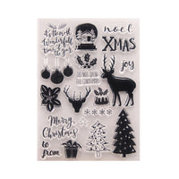 HKM-887123 Christmas-Themed Transparent Rectangle Photo Album Rubber Stamp - 15.5x11cm TPR Material