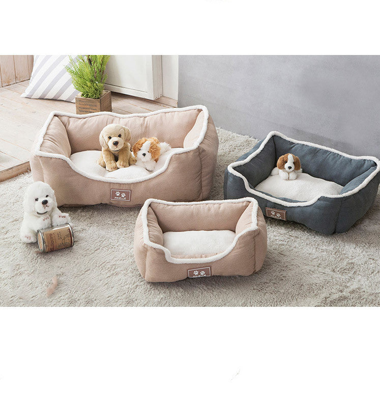 HKM-887123 Cozy Cloth Pet Mat for Small and Medium Dogs and Cats, Brown and Dark Gray