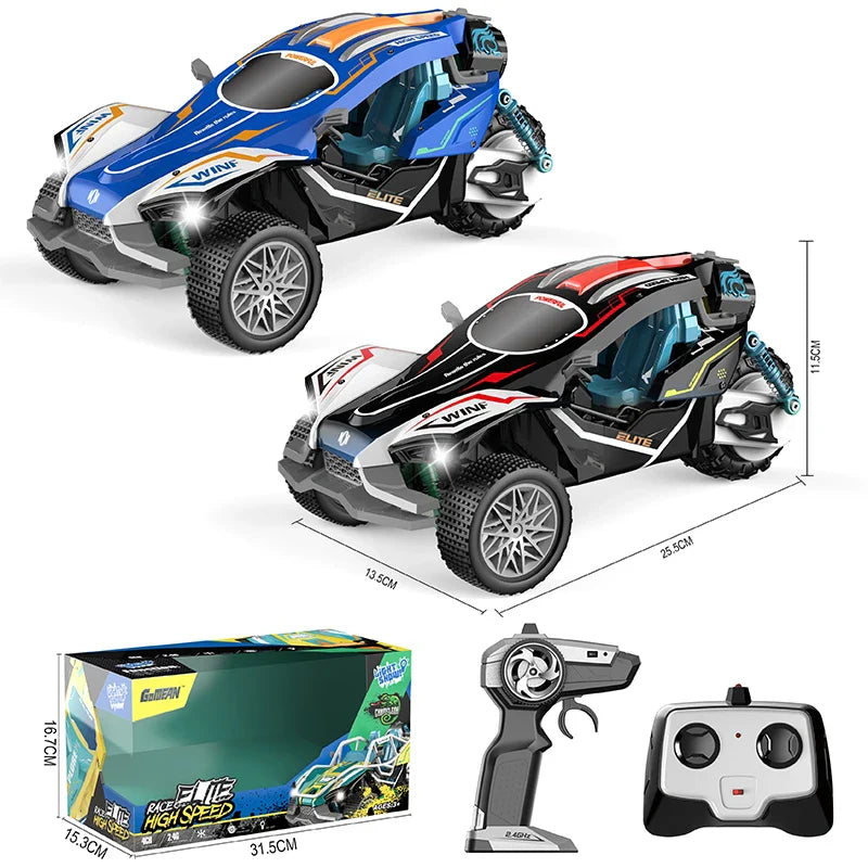 HKM-887251 Light Show Remote Control 3-Wheel Stunt Truck for Kids - Electric Indoor/Outdoor Toy, Ready-to-Go
