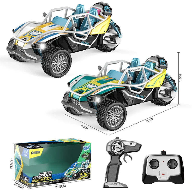 HKM-887251 Light Show Remote Control 3-Wheel Stunt Truck for Kids - Electric Indoor/Outdoor Toy, Ready-to-Go