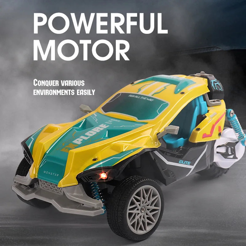 HKM-887251 Light Show Remote Control 3-Wheel Stunt Truck for Kids - Electric Indoor/Outdoor Toy, Ready-to-Go