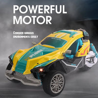HKM-887251 Light Show Remote Control 3-Wheel Stunt Truck for Kids - Electric Indoor/Outdoor Toy, Ready-to-Go