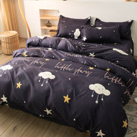 HKM-887315 Modern Plant Pattern Quilt Cover Set for Single Dormitory Beds - Four Piece Set