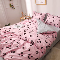 HKM-887315 Modern Plant Pattern Quilt Cover Set for Single Dormitory Beds - Four Piece Set