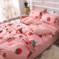 HKM-887315 Modern Plant Pattern Quilt Cover Set for Single Dormitory Beds - Four Piece Set