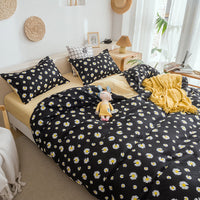 HKM-887315 Modern Plant Pattern Quilt Cover Set for Single Dormitory Beds - Four Piece Set