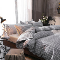 HKM-887315 Modern Plant Pattern Quilt Cover Set for Single Dormitory Beds - Four Piece Set