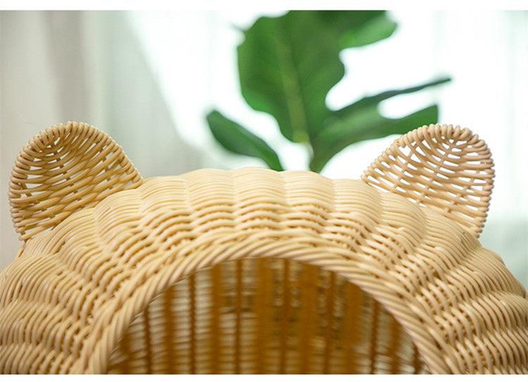 HKM-887379 Semi-enclosed Pet Shelter Hand-knitted Cat House