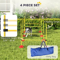 HKM-887635 4-Piece Adjustable Dog Agility Training Course with Carry Bag