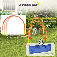 HKM-887635 4-Piece Adjustable Dog Agility Training Course with Carry Bag