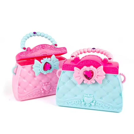 Kids Pink Makeup Playset with Portable Table for Pretend Play and Dress-Up Fun