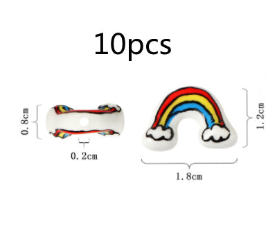 HKM-887763 Ceramic Rainbow Scattered Beads for DIY Ornament Crafting