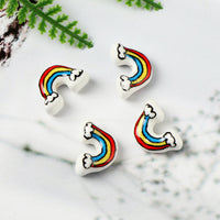 HKM-887763 Ceramic Rainbow Scattered Beads for DIY Ornament Crafting