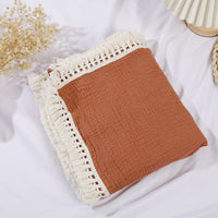 HKM-887827 Pure Cotton Double-Layer Gauze Bath Towel Blanket in Multiple Solid Colors