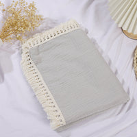 HKM-887827 Pure Cotton Double-Layer Gauze Bath Towel Blanket in Multiple Solid Colors