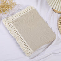 HKM-887827 Pure Cotton Double-Layer Gauze Bath Towel Blanket in Multiple Solid Colors