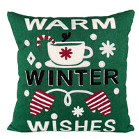 HKM-887891 Cute Cartoon Christmas and New Year Cushion Pillowcase - Festive Designs of Santa, Snowmen, and Winter Icons, 45x45cm