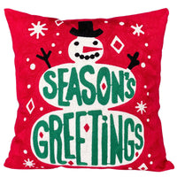 HKM-887891 Cute Cartoon Christmas and New Year Cushion Pillowcase - Festive Designs of Santa, Snowmen, and Winter Icons, 45x45cm