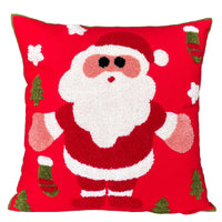 HKM-887891 Cute Cartoon Christmas and New Year Cushion Pillowcase - Festive Designs of Santa, Snowmen, and Winter Icons, 45x45cm