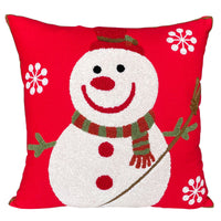 HKM-887891 Cute Cartoon Christmas and New Year Cushion Pillowcase - Festive Designs of Santa, Snowmen, and Winter Icons, 45x45cm