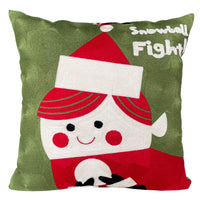 HKM-887891 Cute Cartoon Christmas and New Year Cushion Pillowcase - Festive Designs of Santa, Snowmen, and Winter Icons, 45x45cm