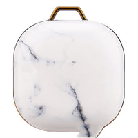 HKM-888083 Gold Purple Marble IMD Protective Sleeve for Buds Live Earphones, PC Hard Shell Cover, Drop and Stain Resistant