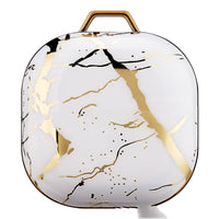 HKM-888083 Gold Purple Marble IMD Protective Sleeve for Buds Live Earphones, PC Hard Shell Cover, Drop and Stain Resistant