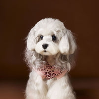 HKM-888147 Leopard Print Hooded Sleeveless Sweater for Pets in Coffee and Pink, Available in Multiple Sizes