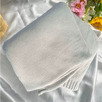 HKM-888147 Personalized Knitted Cotton Baby Blanket - Solid Colors, 80x100cm