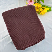 HKM-888147 Personalized Knitted Cotton Baby Blanket - Solid Colors, 80x100cm