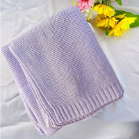 HKM-888147 Personalized Knitted Cotton Baby Blanket - Solid Colors, 80x100cm