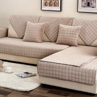 HKM-888211 Modern Plush Sofa Cushion with Anti-Slip Design - 70x70cm in Camel and Off-White