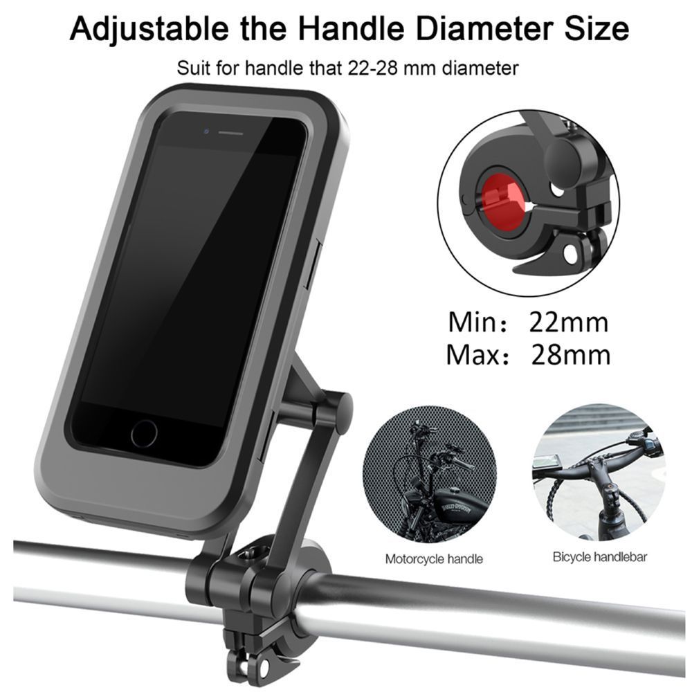 HKM-888211 Waterproof Bicycle and Motorcycle Mobile Phone Holder for Navigation, Compatible with 4-6.7 Inch Devices
