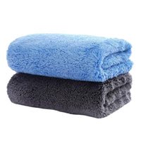 HKM-888403 Coral Velvet Multifunctional Towel in Blue and Grey - Soft 40x40 cm Fleece Fabric
