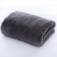 HKM-888403 Coral Velvet Multifunctional Towel in Blue and Grey - Soft 40x40 cm Fleece Fabric