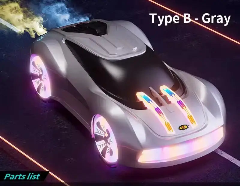 HKM-888403 Future Technology New Energy Concept Remote Control Stunt Car for Kids - 360° Rotation, Indoor & Outdoor Use