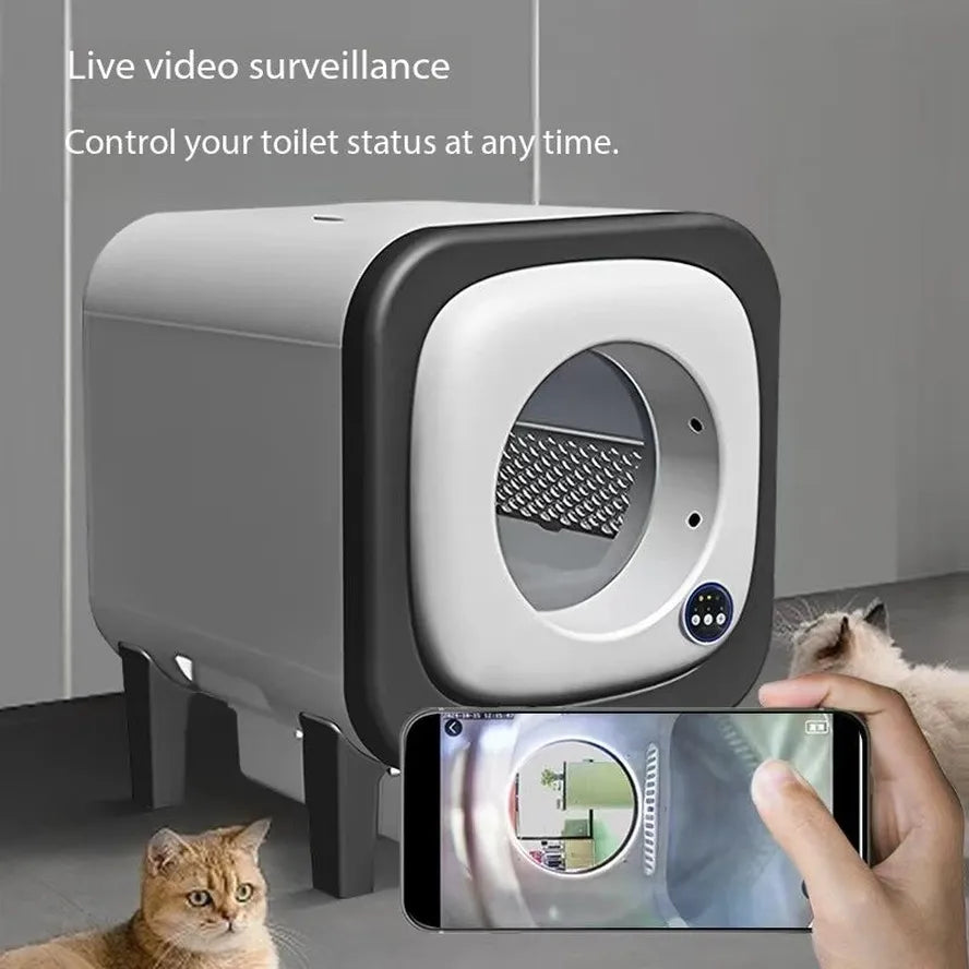 KTX-888595 Automatic Self-Cleaning Cat Litter Box with AI Camera and App Control