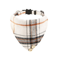 HKM-888851 Plaid Cat Collar with Bell and Bow Tie, Adjustable 20-28cm, Four Seasons Style
