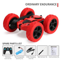 HKM-888979 Remote Control Double-Sided Stunt Car with 360 Degree Rotation and LED Lights for Kids