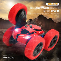 HKM-888979 Remote Control Double-Sided Stunt Car with 360 Degree Rotation and LED Lights for Kids