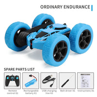 HKM-888979 Remote Control Double-Sided Stunt Car with 360 Degree Rotation and LED Lights for Kids